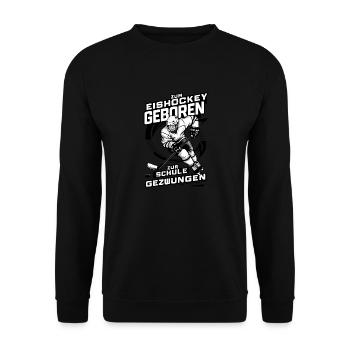 Eishockey Ice Hockey Sport Hockeyspieler - Unisex Sweatshirt - black - Front - Alina (178cm) & Michal (187cm)