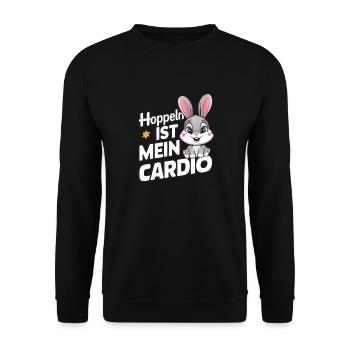 Hase Hasen Kaninchen Haustier - Unisex Pullover - Schwarz - Vorne - Alina (178cm) & Michal (187cm)