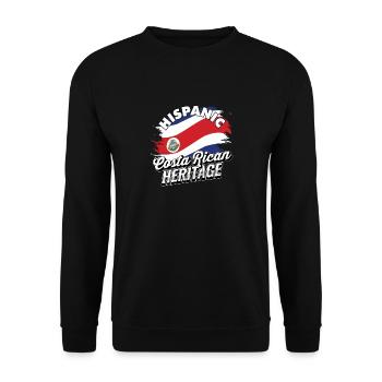 Hispanisches Erbe Costa Ricas - Costa Rica - Unisex Pullover - Schwarz - Vorne - Alina (178cm) & Michal (187cm)