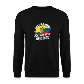 Hispanisches Ecuadorianisches Erbe Ecuador - Unisex Pullover - Schwarz - Vorne - Alina (178cm) & Michal (187cm)