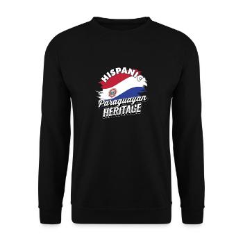 Hispanisches paraguayisches Erbe - USA Heritage Geschenke - Unisex Pullover - Schwarz - Vorne - Alina (178cm) & Michal (187cm)