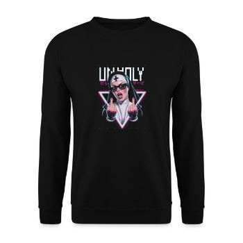 Provokant und Ausdrucksstark – Rebellische Mode - Unisex Pullover - Schwarz - Vorne - Alina (178cm) & Michal (187cm)