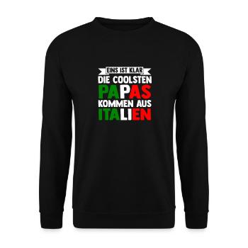 Italie Italien Papa Italien Papa Italien Italie - Sweat-shirt Unisexe - noir - Devant - Alina (178cm) & Michal (187cm)