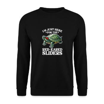 Turtle Red-eared Turtle - Unisex Sweatshirt - black - Front - Alina (178cm) & Michal (187cm)