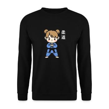 judo - Unisex Sweatshirt - black - Front - Alina (178cm) & Michal (187cm)