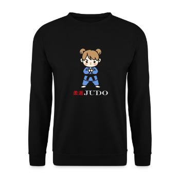 judo - Unisex Sweatshirt - black - Front - Alina (178cm) & Michal (187cm)