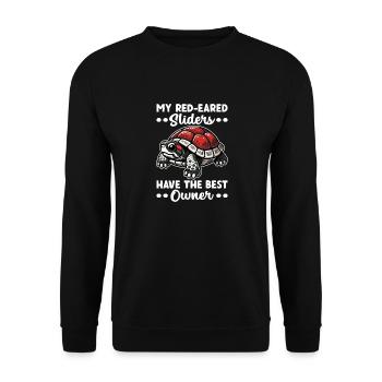 Tortue Tortue à oreilles rouges - Sweat-shirt Unisexe - noir - Devant - Alina (178cm) & Michal (187cm)