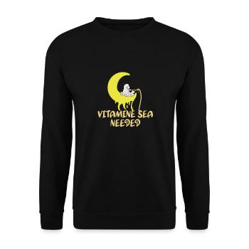 Vitamine Ozean Gebraucht lustig - Unisex Pullover - Schwarz - Vorne - Alina (178cm) & Michal (187cm)