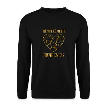 Heart Health Awareness Golden Heart Shattered - Unisex Sweatshirt - black - Front - Alina (178cm) & Michal (187cm)