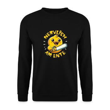 Stress Gestresst Nerven Arbeit Geschenk Spruch - Unisex Pullover - Schwarz - Vorne - Alina (178cm) & Michal (187cm)