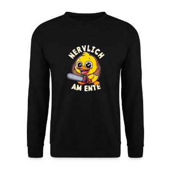 Stress Gestresst Nerven Arbeit Geschenk Spruch - Unisex Pullover - Schwarz - Vorne - Alina (178cm) & Michal (187cm)