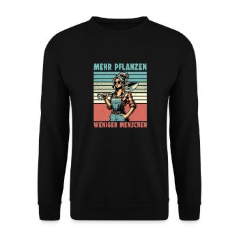 Garten Geschenk Gärtnerin Geburtstag Geschenk - Unisex Pullover - Schwarz - Vorne - Alina (178cm) & Michal (187cm)