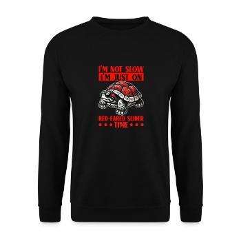 Turtle Red-eared Turtle - Unisex Sweatshirt - black - Front - Alina (178cm) & Michal (187cm)
