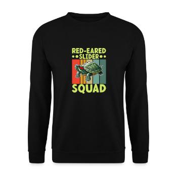 Turtle Red-eared Turtle - Unisex Sweatshirt - black - Front - Alina (178cm) & Michal (187cm)