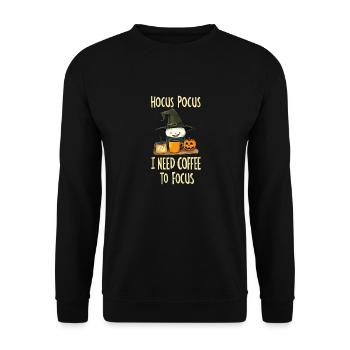 Hocus Pocus Kaffee Halloween Hexe Lustig - Unisex Pullover - Schwarz - Vorne - Alina (178cm) & Michal (187cm)