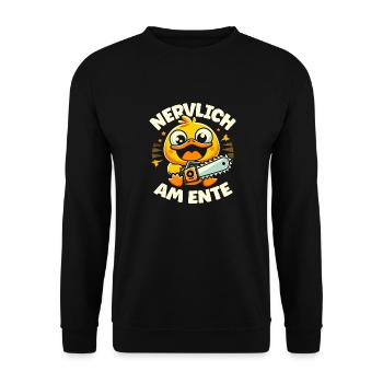 Stress Gestresst Nerven Arbeit Geschenk Spruch - Unisex Pullover - Schwarz - Vorne - Alina (178cm) & Michal (187cm)