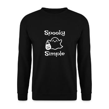 Just creepy funny ghost Halloween minimal - Unisex Sweatshirt - black - Front - Alina (178cm) & Michal (187cm)
