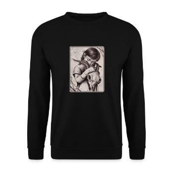 Hidden Darkness – Girl with Demon Skull - Unisex Sweatshirt - black - Front - Alina (178cm) & Michal (187cm)