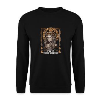 Freya – goddess of Norse myths - Unisex Sweatshirt - black - Front - Alina (178cm) & Michal (187cm)