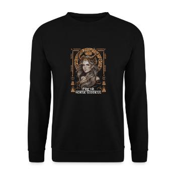 Freya – goddess of Norse myths - Unisex Sweatshirt - black - Front - Alina (178cm) & Michal (187cm)