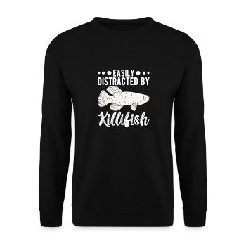 Killifish Quarium Fish - Unisex Sweatshirt - black - Front - Alina (178cm) & Michal (187cm)