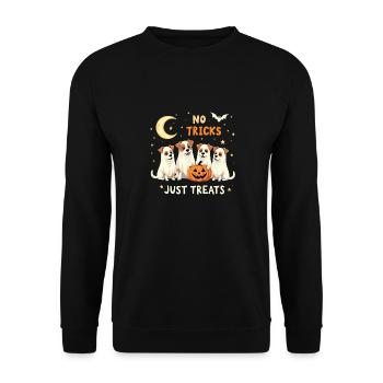 HALLOWEEN, PAS D’ASTUCES, JUSTE DES FRIANDISES - Sweat-shirt Unisexe - noir - Devant - Alina (178cm) & Michal (187cm)
