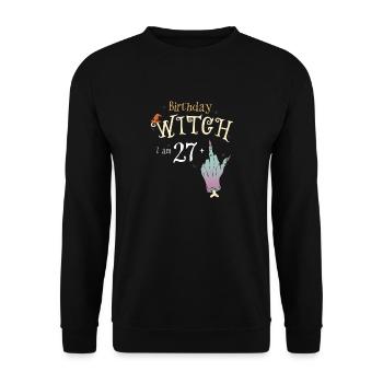 28e anniversaire sorcière drôle Halloween - Oui c’est mon - Sweat-shirt Unisexe - noir - Devant - Alina (178cm) & Michal (187cm)