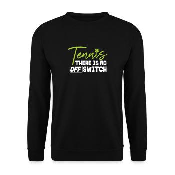 Funny Tennis Player Racket Tennis - Unisex Sweatshirt - black - Front - Alina (178cm) & Michal (187cm)