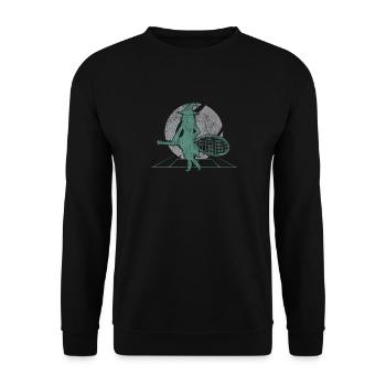Raquette de joueur de tennis drôle - Sweat-shirt Unisexe - noir - Devant - Alina (178cm) & Michal (187cm)