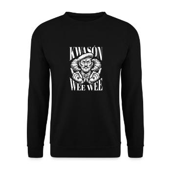 Croissant oui oui funny french france française - Unisex Sweatshirt - black - Front - Alina (178cm) & Michal (187cm)