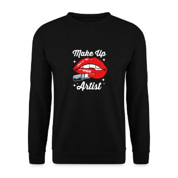 Maquilleuse esthéticienne - Sweat-shirt Unisexe - noir - Devant - Alina (178cm) & Michal (187cm)