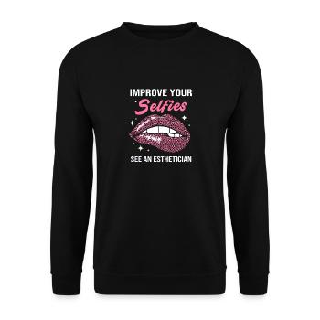 Kosmetikerin Make-up - Unisex Pullover - Schwarz - Vorne - Alina (178cm) & Michal (187cm)