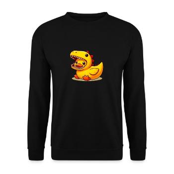 Dino Duck, Yellow Rubber Duck & Rubber Duck - Unisex Sweatshirt - black - Front - Alina (178cm) & Michal (187cm)