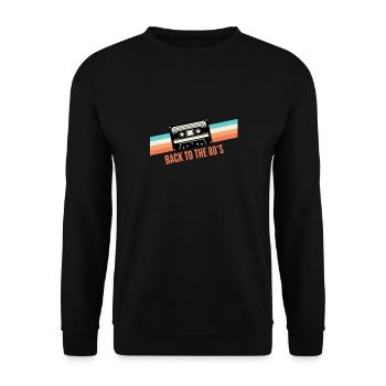 90s Saying Gift Idea Retro - Unisex Sweatshirt - black - Front - Alina (178cm) & Michal (187cm)