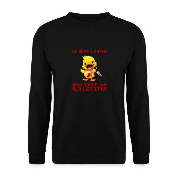 You're Funny - Duck with Knife Halloween - Unisex Sweatshirt - black - Front - Alina (178cm) & Michal (187cm)