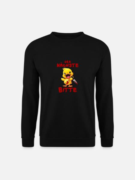 Der Nächste bitte - Ente mit Messer Halloween - Unisex Pullover - Schwarz