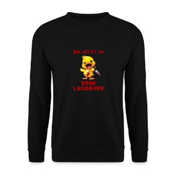 I'm here now - duck with knife - Unisex Sweatshirt - black - Front - Alina (178cm) & Michal (187cm)