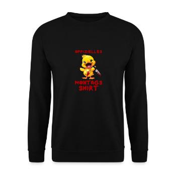 Official Monday Shirt - Duck with Knife - Unisex Sweatshirt - black - Front - Alina (178cm) & Michal (187cm)