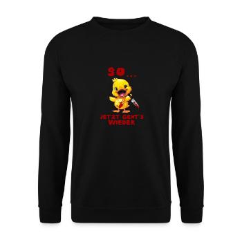 Alors maintenant, c’est reparti - Couteau de canard Halloween - Sweat-shirt Unisexe - noir - Devant - Alina (178cm) & Michal (187cm)
