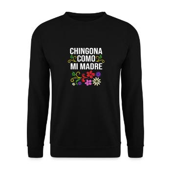 Latina Mom Latino - Unisex Sweatshirt - black - Front - Alina (178cm) & Michal (187cm)