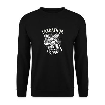 Labrador Labrathor viking jeu de mots valhalla odin viking - Sweat-shirt Unisexe - noir - Devant - Alina (178cm) & Michal (187cm)