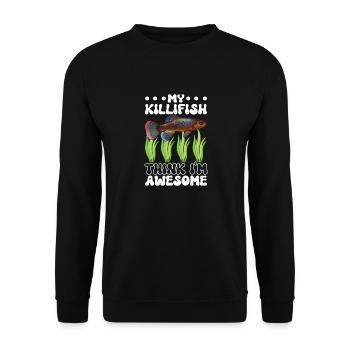 Killifish Quarium Fish - Unisex Sweatshirt - black - Front - Alina (178cm) & Michal (187cm)