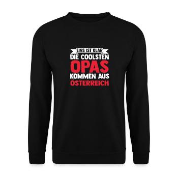 Austrian, Grandpa, Grandfather, Austria - Unisex Sweatshirt - black - Front - Alina (178cm) & Michal (187cm)