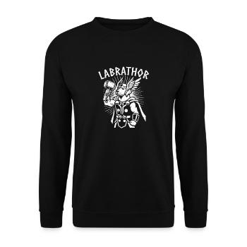 Labrador lustige Wikinger odin thor valhalla Wortspiel - Unisex Pullover - Schwarz - Vorne - Alina (178cm) & Michal (187cm)