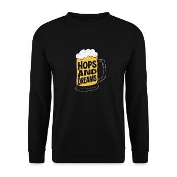 Hops And Dreams Homebrew Brewer Craft Beer - Unisex Sweatshirt - black - Front - Alina (178cm) & Michal (187cm)