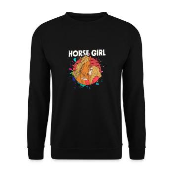 Horse Girl Horseback Riding Woman - Unisex Pullover - Schwarz - Vorne - Alina (178cm) & Michal (187cm)