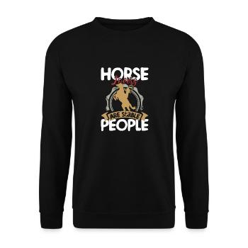 Horse Lovers Are Stable People Horseback Riding Gi - Unisex Pullover - Schwarz - Vorne - Alina (178cm) & Michal (187cm)
