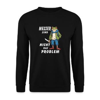 FROG KNIVES ARE NOT THE PROBLEM - Unisex Sweatshirt - black - Front - Alina (178cm) & Michal (187cm)