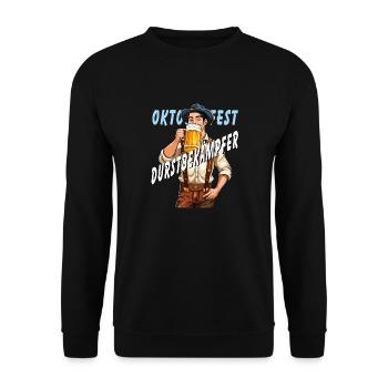 MAN BEER THIRST QUENCHER - Unisex Sweatshirt - black - Front - Alina (178cm) & Michal (187cm)