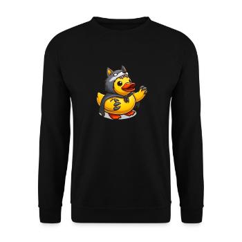 Werewolf Duck, Yellow Rubber Duck & Rubber Duck - Unisex Sweatshirt - black - Front - Alina (178cm) & Michal (187cm)